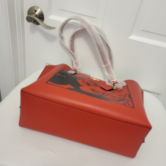 NWT Coach Disney Mickey Mouse X Keith Haring Leather Mollie Tote & Wallet Set - Picture 12 of 14